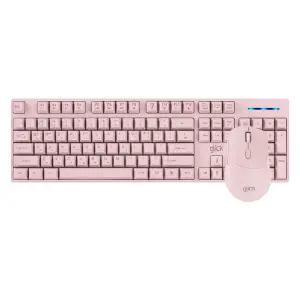 지클릭커 OFFICEPRO WMK60 스탠다드 M 무선 무소음 키보드 마우스 세트 (핑크) (키스킨포함)