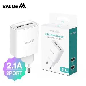 밸류엠 가정용 2포트 2.1A USB 충전기(케이블 미포함)/핸드폰/충전기/어댑터/휴대폰/휴대용/본체/스마트폰