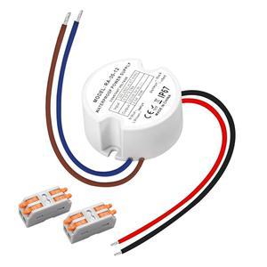 무즈베이크 12V LED 전원 공급 장치 30W, 방수 IP67 LED 드라이버 2.5A, 원형 1.89인치 110V AC-12V DC 컨버터 LED 스트립 및 실외 조명용