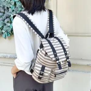 로맨틱 스트라이프 여성 캐주얼 데일리 백팩 미니백팩 여성백팩 캐주얼백팩 미니백팩