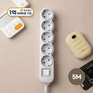 이코노믹 안전 멀티탭 통합스위치 5구 5M