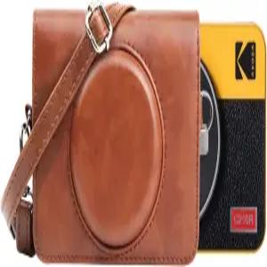 무지리 키노쿠 코닥 미니 샷 2 레트로 케이스 C210R / 2-in-1 카메라 휴대용 인스턴트 프린터 어깨끈 포함