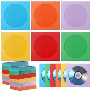 Faccito 종이 CD 슬리브 컬러 벌크 12 9 x 9cm 4 92 92인치 DVD Vcd 봉투 디스크 케이스 영화 DVD용 다양한 색상