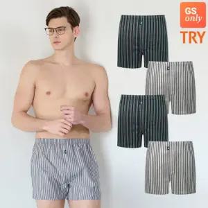[GS단독] TRY 스트라이프 트렁크 4종세트 구김없는 남자 팬티