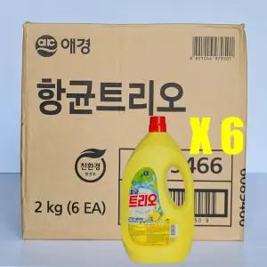 애경 트리오 주방세제 2kg 6개(1box)/다용도클리너/설거지세제/1종주방세제/트리오통/업소용주방세제