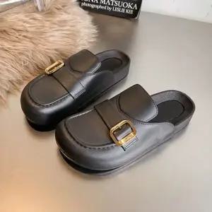 여성 클래식 로퍼 슬리퍼 슈즈 편한 데일리 블랙 로퍼뮬 로퍼슬리퍼 패션신발 여성스리퍼