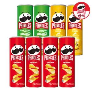 켈로그 감자칩 프링글스 110g 8개 (오리지날4 + 양파맛2 + 치즈맛2)