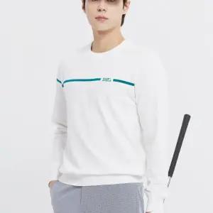 국내정품 와이드앵글 남성 골프웨어 티셔츠 TO 배색라인 라운드넥 스웨터 M (Snow White) 간절기골프 20대