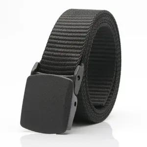 남성 캐쥬얼 캔버스 버클 벨트 120cm 허리띠 플라스틱 등산 캐주얼 군용