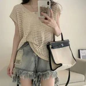 여성 DH90AD36 4컬러 여름 가볍고 시원한 브이넥 펀칭 니트조끼