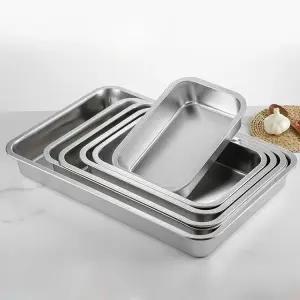 스텐 밧드 사각 오븐용 다용도 트레이 깊은형 조리용