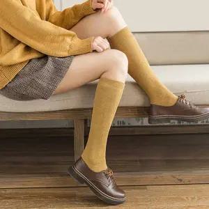 여자 HQ357414 가을 겨울 데이트 룩 무릎 양말 니 삭스 스타킹