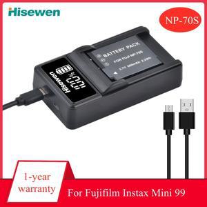 NP-70S 충전식 배터리 + Fujifilm Instax Mini 99 인스턴트 필름 카메라용 C형 포트가 있는 LED USB 충전기