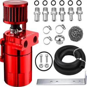 이블 에너지 오일 캐치 캔 브리더 필터가 장착된 범용 배플 키트 300ml 알루미늄 공기 분리 탱크 NBR 연료