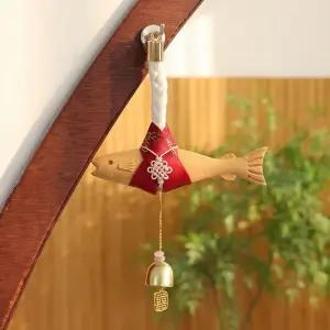 생각하는집 명태 액막이 북어 행운 개업 이사 외국인 선물 나무 자석 명주실 액맞이 빨강