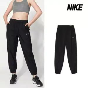 나이키 긴바지 NSW 클래식 우븐 UV 미드라이즈 루즈 조거 여성 블랙 화이트 FV7661-010