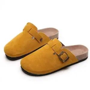 0195 YA041349 DS 슬리퍼 세무 버클 블로퍼 여성슬리퍼