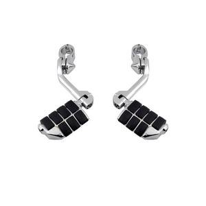 범용 스텝 마운트 오토바이 보조 실버 짧은 할리 페달 전기도금 튜닝 발판 부속 추가 범퍼