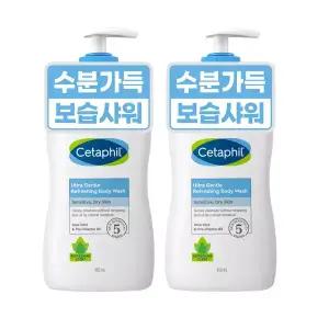 세타필 리프레싱 젠틀 바디워시 400ml  2개 저자극 순한 바디클렌저