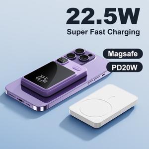 Magsafe 보조베터리 20000mAh PD22.5W iPhone 16 15 14 13 12 pro Max Xiaomi 용 고속 충전 마그네틱 무선