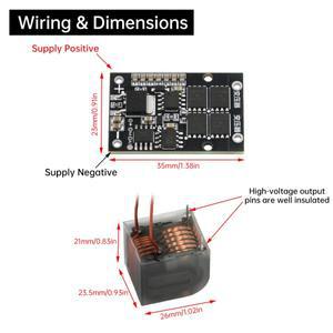 DC 6-15V ~ 10kV-25kV 고주파 고전압 발생기 인버터 부스트 아크 점화 코일 모듈 전원 공급 장치