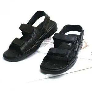 남성용 투벨트 가죽 슬리퍼 샌들 겸용 캐주얼 가죽샌들