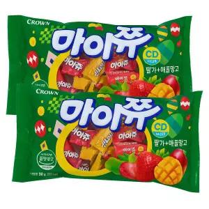 마이쮸 딸기+망고 1600g (800g트 약346개입) 진한과즙 달콤한 대용량 낱개 혼합캔디 디저트 간식