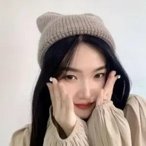 귀 쫑긋 비니 코코아 니트 겨울모자 여성 어린이