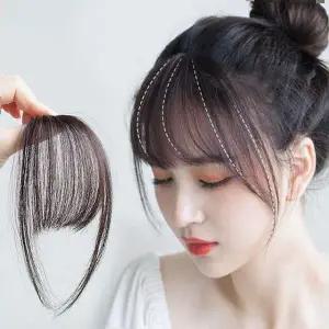사이드뱅 앞머리 클립고정 가발 여성 부분 헤어피스