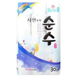 두루마리휴지 순수 3겹 물에녹는휴지 먼지없는 두루말이 착한화장지 30롤 1개