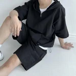 남성 트레이닝 타슬란 상하의 반팔 남성 아노락 통기성 여름 루즈핏 캐주얼 오버핏 세미 집업