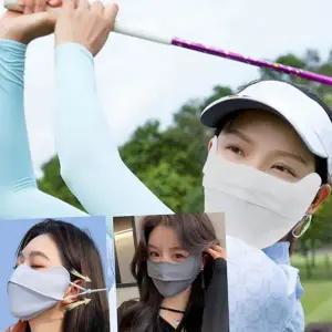 쿨링 페이스 마스크 귀걸이형 냉감 골프 자외선 차단 마스크 야외 재사용 쓰는 빨아 여름