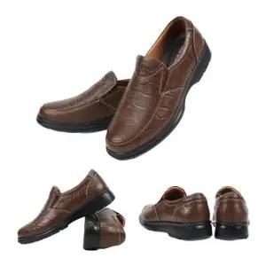 통기성좋은 위빙 패턴 키높이 구두 브라운 발편한 남자 캐주얼화