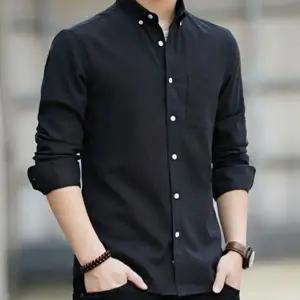 남성 데일리 셔츠 레귤러핏 옥스포드 무지 남성 긴 팔 셔츠 코튼 카라