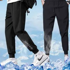 남성 쿨링 바지 슬림핏 통기성 캐주얼 남성 조거 팬츠 여름 이지웨어 트레이닝 기능성 스포츠 운동복 냉감