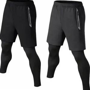 남성 일체형 반바지 쿨링 러닝 트레이닝복 남성 스포츠 레깅스 헬스 신축성 흡수 발산
