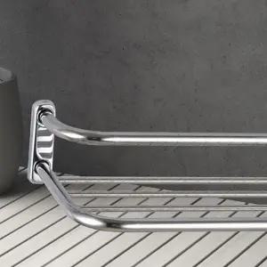 욕실 2단 선반 접이식 벽걸이 다용도 욕실 수건 선반 화장실 스텐 선반형