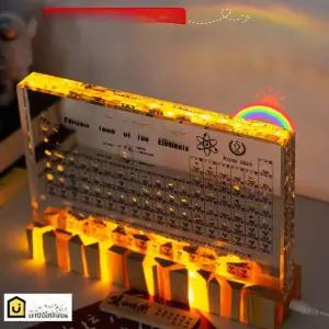 프리미엄 교육용 원소주기율표 장식품 과학 교실 투명 삼각대 소품 원소기호