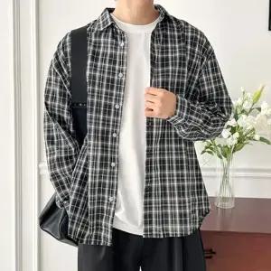 남성 빅사이즈 오버핏 체크 남방 셔츠