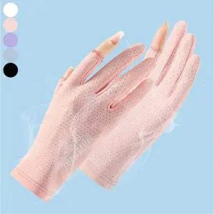 여름 515QDB24 여자 오픈 시원한 메시 터치 손가락 장갑 통풍