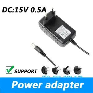 DC 15V 500MA 전원 어댑터 15V 0.5A 충전기 LED 라이트 스트립 영국 플 AU 플 5.52.1MM 전원 공급 장치