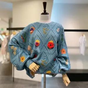 파스텔 플라워 자수 니트 GCFJGKT02