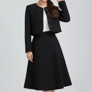 라뷰드 프리미엄 겨울 트위드 투피스 여성 하객룩 정장 자켓 스커트 세트 간절기 셋업 L