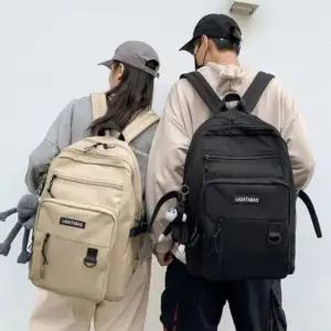 다층 구조 캐주얼 일상용 자수 장식 백팩