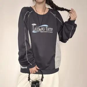 남녀공용 루즈핏 레글런 레터링 맨투맨 티 IS-GW04