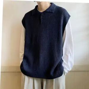 남성니트조끼 남성 카라 니트 조끼 데일리 니트베스트 데이트 코디