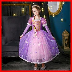 어린이 소녀 라푼젤 드레스 키즈 얽힌 변장 카니발 공주 의상 생일 파티 가운 복장 2-10 년