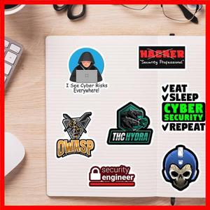 사이버 보안 해커 네트워크 스티커 DIY 선물 데칼 노트북 전화 스크랩북 수하물 장식 병 방수