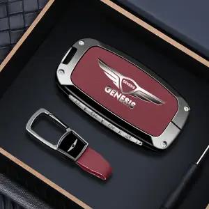 아연 합금 자동차 키 커버 스마트 리모컨 키 케이스 현대 제네시스 G80 2024 2025 G70 G90 G90RS4 GV60 GV8