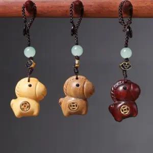 행운의 말 키링 원목 우드 열쇠고리 키홀더 차키 가방키링 기념품 말띠 선물 붉은말